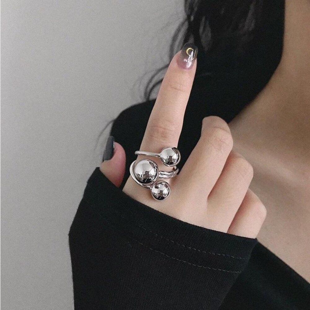 Adjustable Stainless Steel Open Rings, Modern Design - Picture 3 of 7